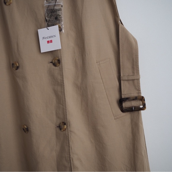 Trench vest JW Anderson sleeveles Uniqlo belted lapel dress medium - Picture 4 of 11